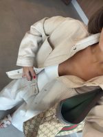 Beige Denim Jacket and Wide Leg Pants Set - Image 5