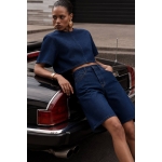 Women's Dark Denim Crop Top and Shorts - Image 2
