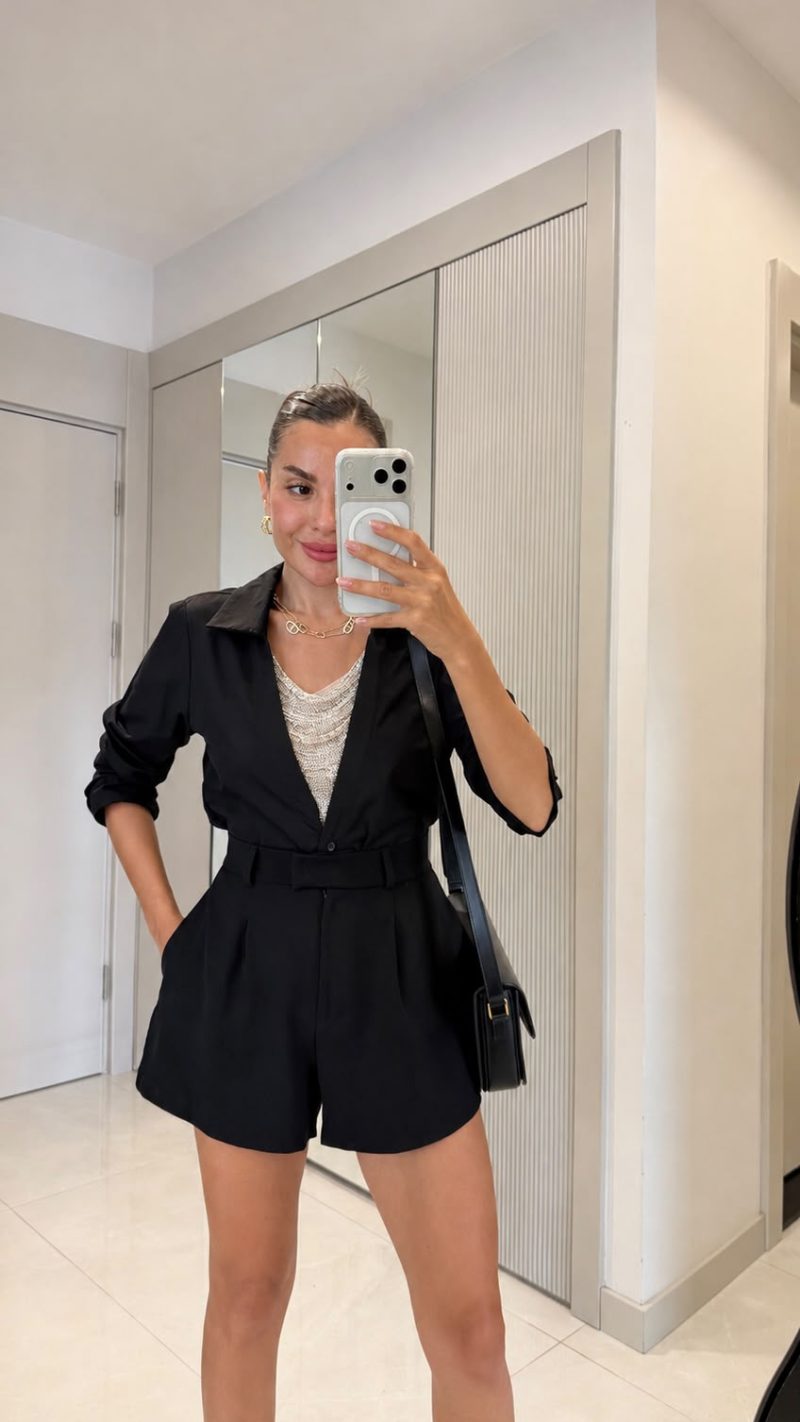 Black Belted Blazer Jacket