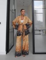 Tie Dye Kimono Belted Loungewear Set - Image 2