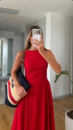 Red Sleeveless Maxi Dress - Image 2