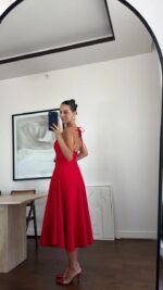 Red Sleeveless Maxi Dress - Image 3