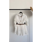 White Eyelet Shirt and Shorts Set - Image 3