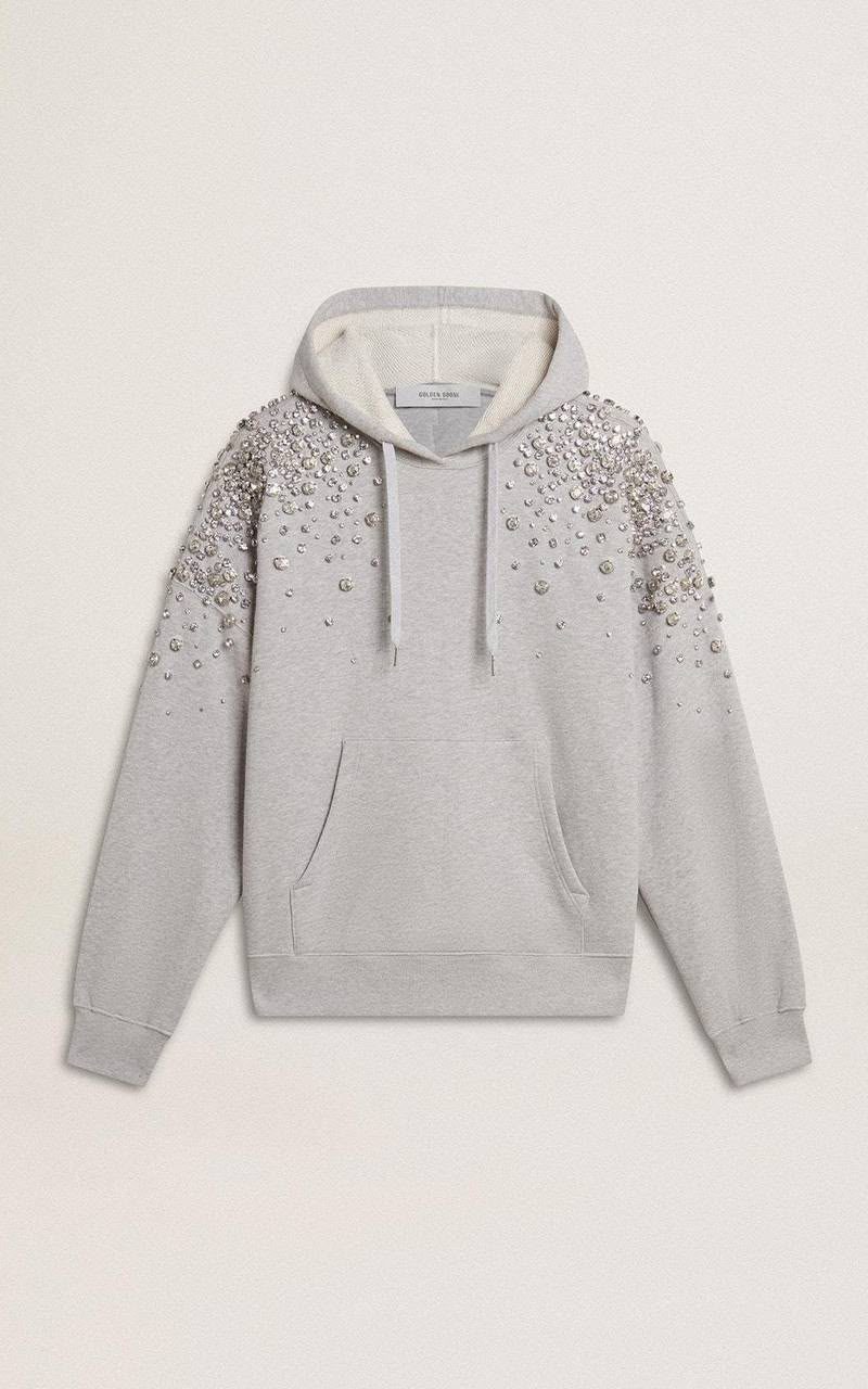 Gray Embellished Hoodie