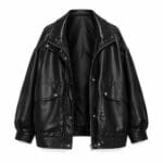 Black Leather Bomber Jacket
