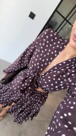 Brown Polka Dot Long Sleeve Set - Image 3