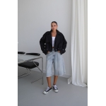 Black Cropped Trench Jacket - Image 2