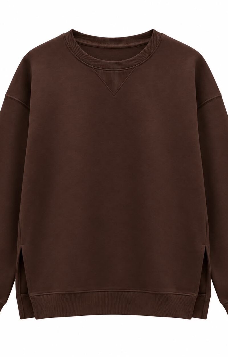 Brown Crewneck Pullover Sweatshirt