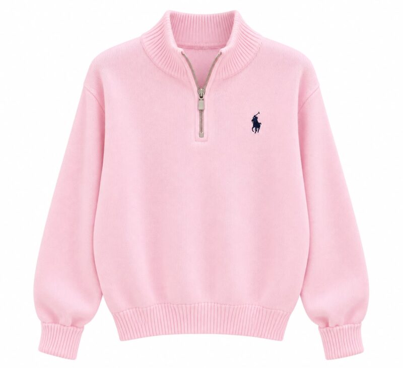 Pink Quarter-Zip Sweater