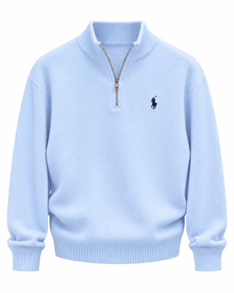 Light Blue Quarter-Zip Sweater