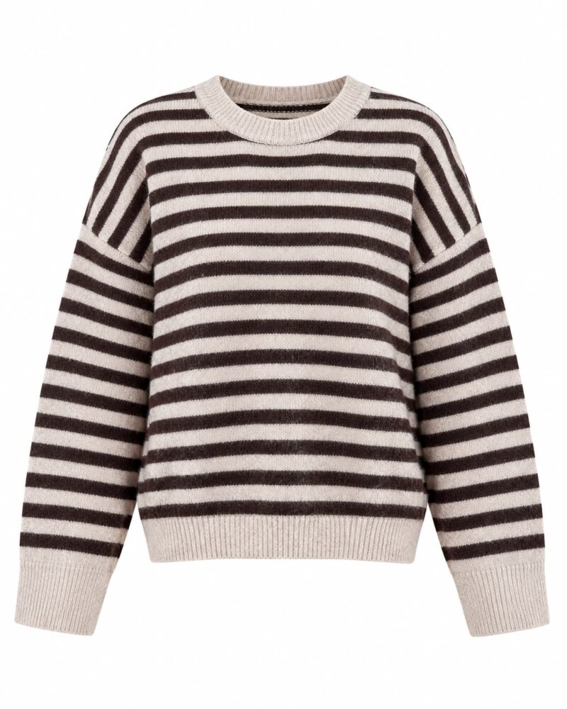 Black and White Striped Knit Sweater