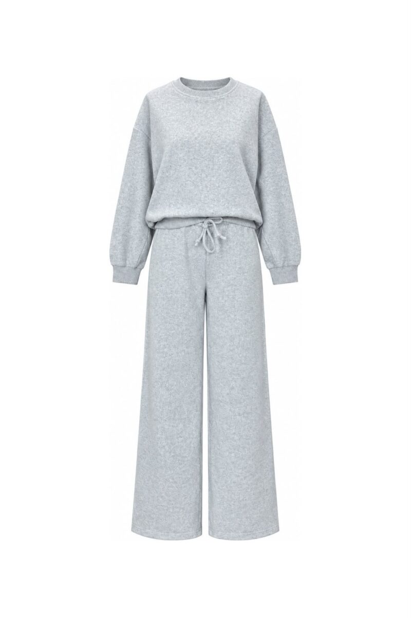 Gray Wide Leg Lounge Set