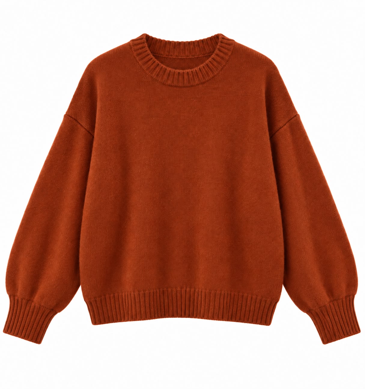 307fca7d-0021-4504-bd55-2c86e31459bc Rust Orange Crewneck Sweater - Image 1
