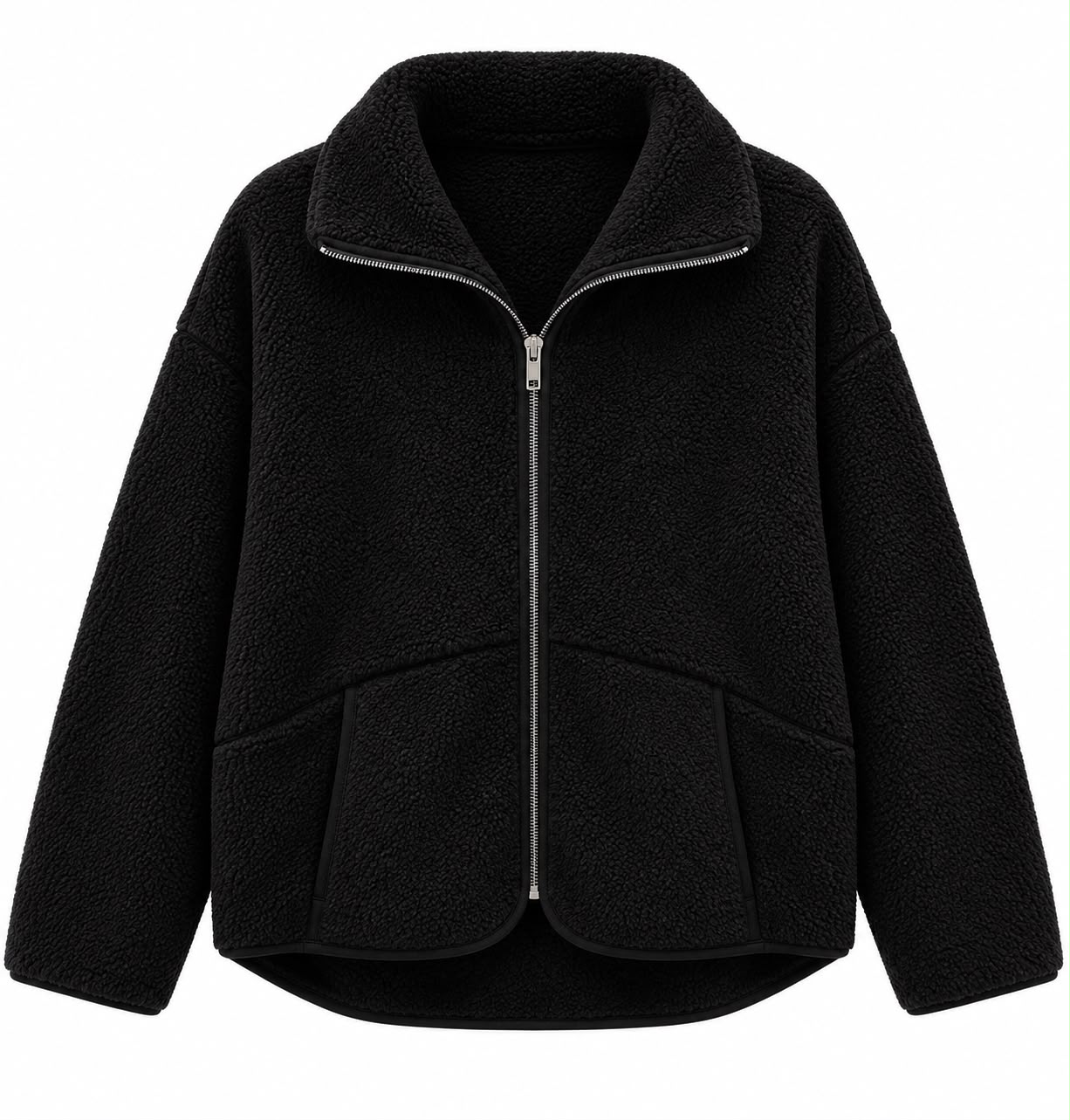 91021fb8-fdcb-4dfe-bcc2-515ef1bf6ac8 Black Fleece Zip Up Jacket - Image 1