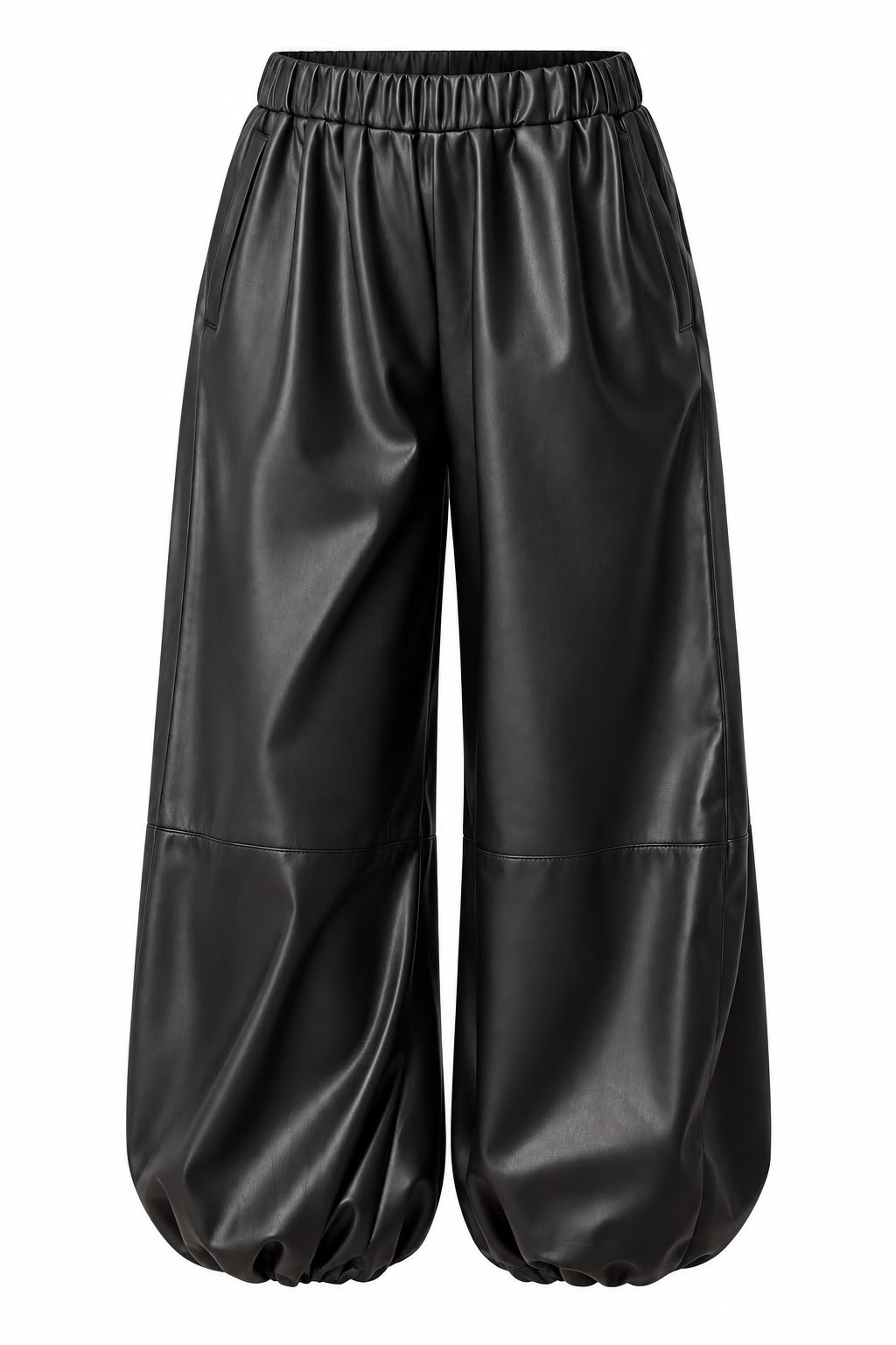 a764e40b-53fe-4673-89bb-d7ce2c0c23ec Black Faux Leather Balloon Pants - Image 1