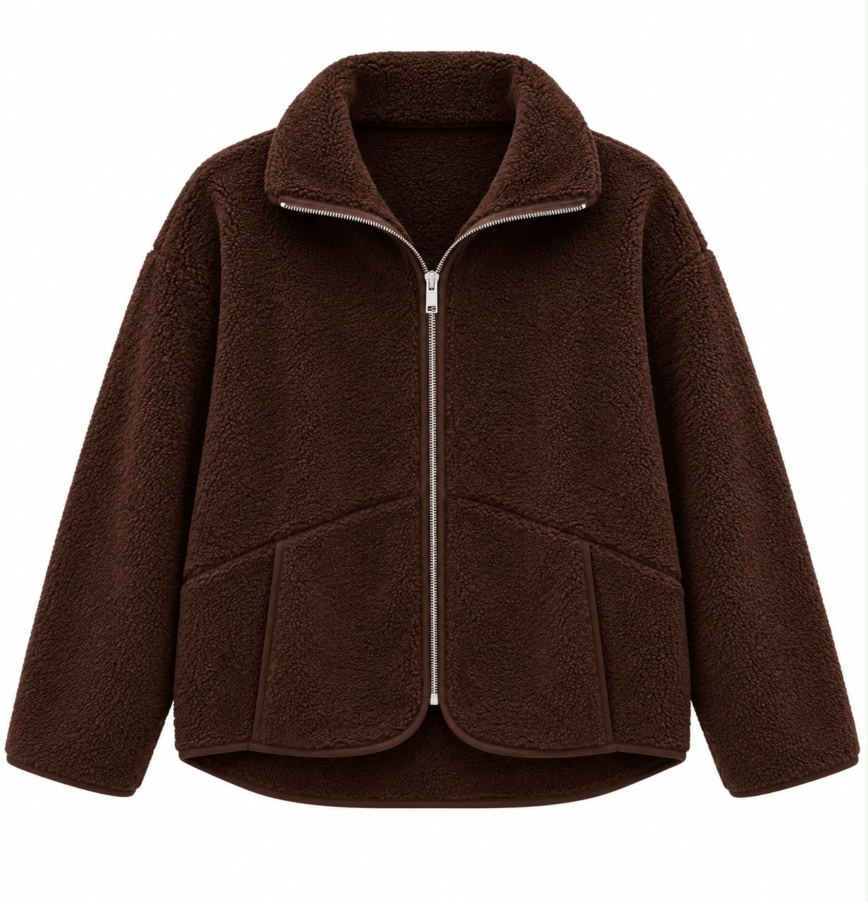 b1a816b4-d9d9-4518-9b8d-fb8730f5afe9 Brown Fleece Zip Up Jacket - Image 1