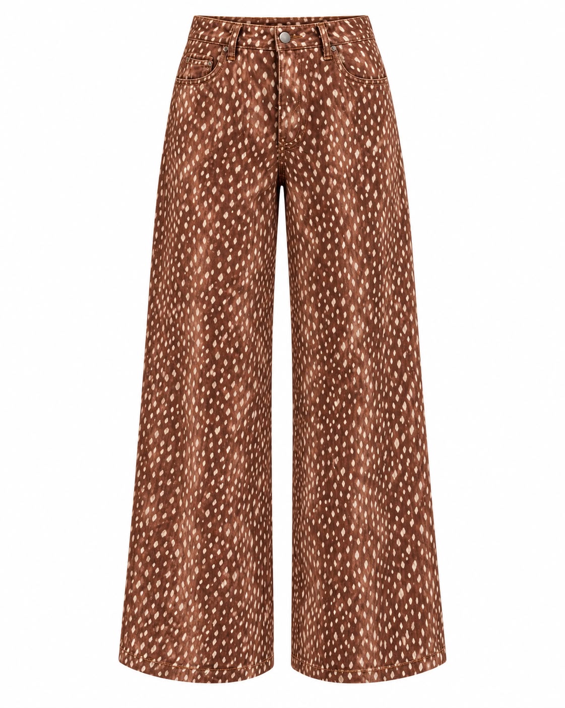 c6104dfc-5832-4cee-8cf4-05cd4f842124 Wide Leg Brown Animal Print Pants - Image 1